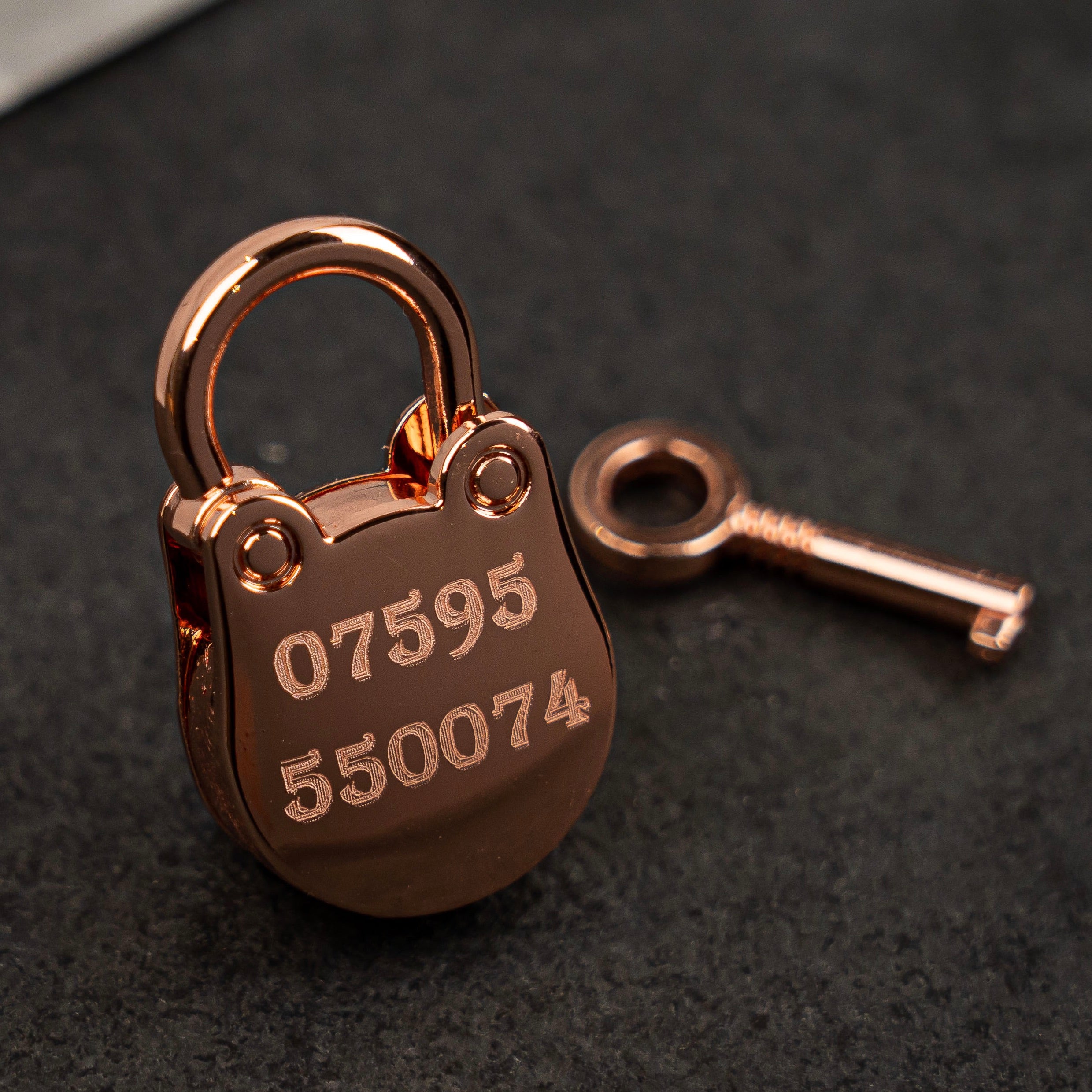 Personalised Rose Gold Handcuff Lovelock Dog Tag