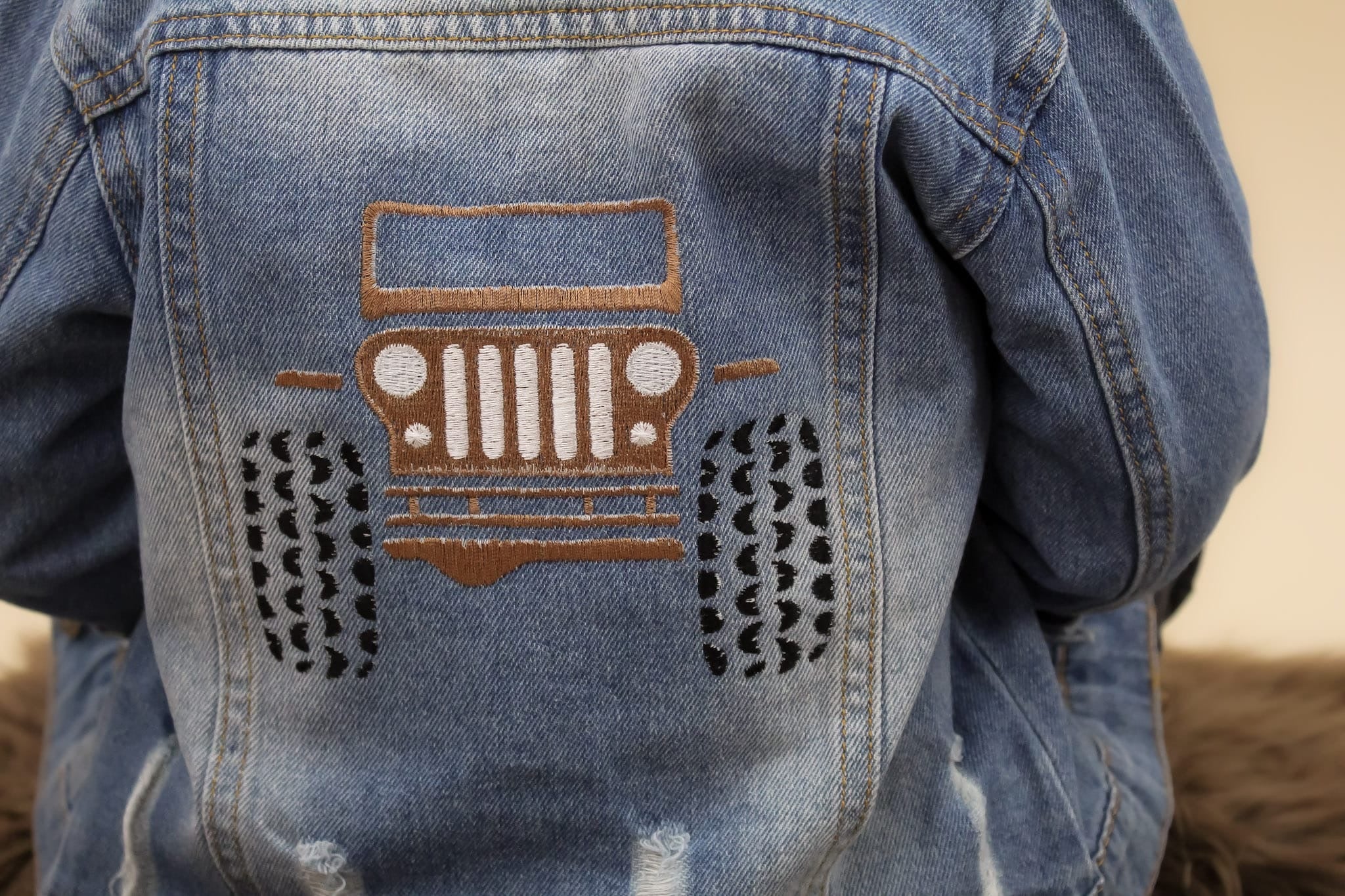 Personalised Baby/Toddler Monster Truck Denim Jacket