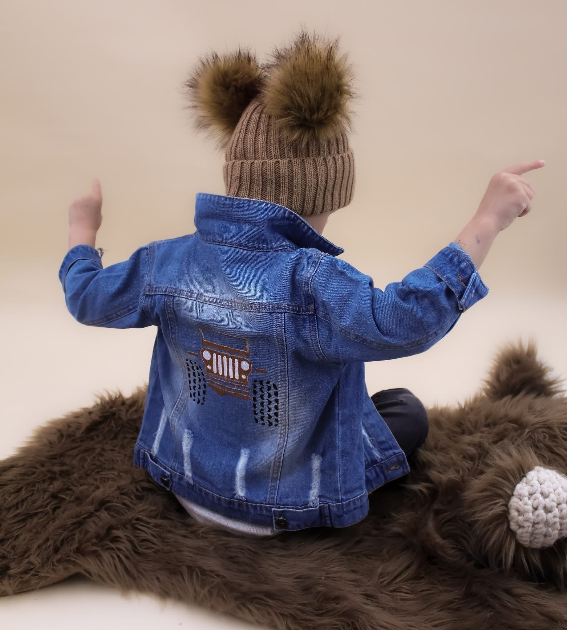Personalised Baby/Toddler Monster Truck Denim Jacket