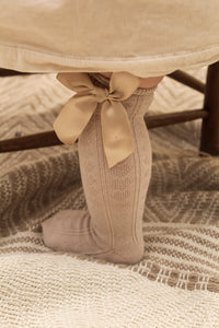 Biscuit Knee High Socks with Bow