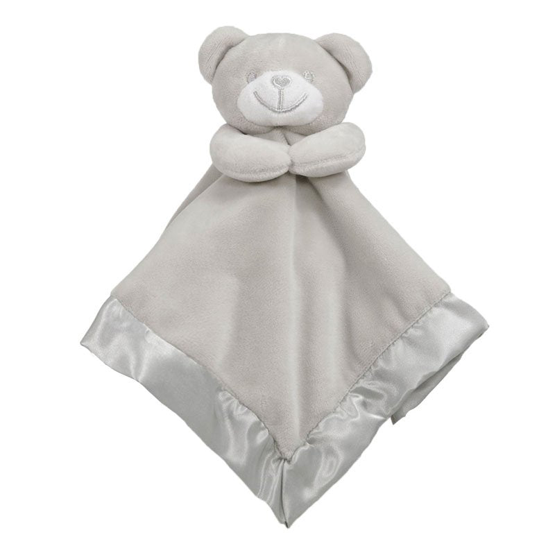 Embroidered Grey Bear with Heart Nose Baby Comforter