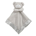 Embroidered Grey Bear with Heart Nose Baby Comforter