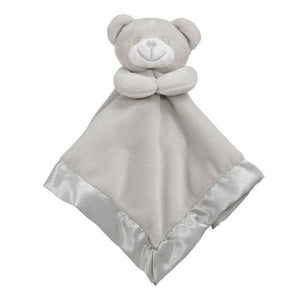 Embroidered Grey Bear with Heart Nose Baby Comforter