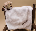 Personalised White and Brown Lion Soft Toy Baby Comforter