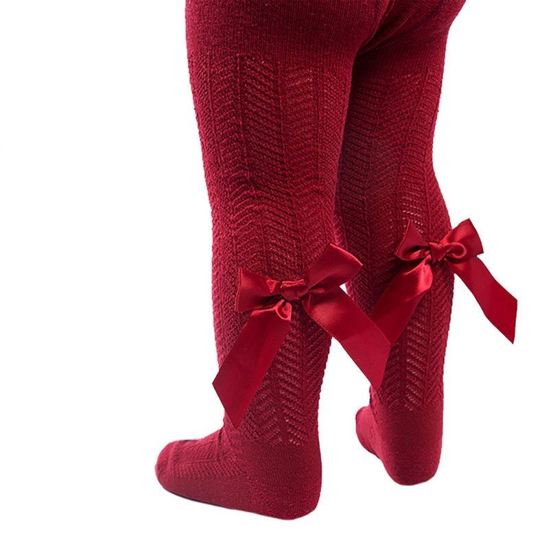 beautiful red baby Christmas tights with bow