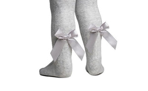 grey bow baby tights 