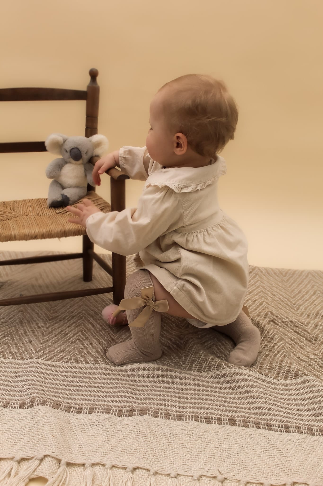 Biscuit Knee High Socks with Bow