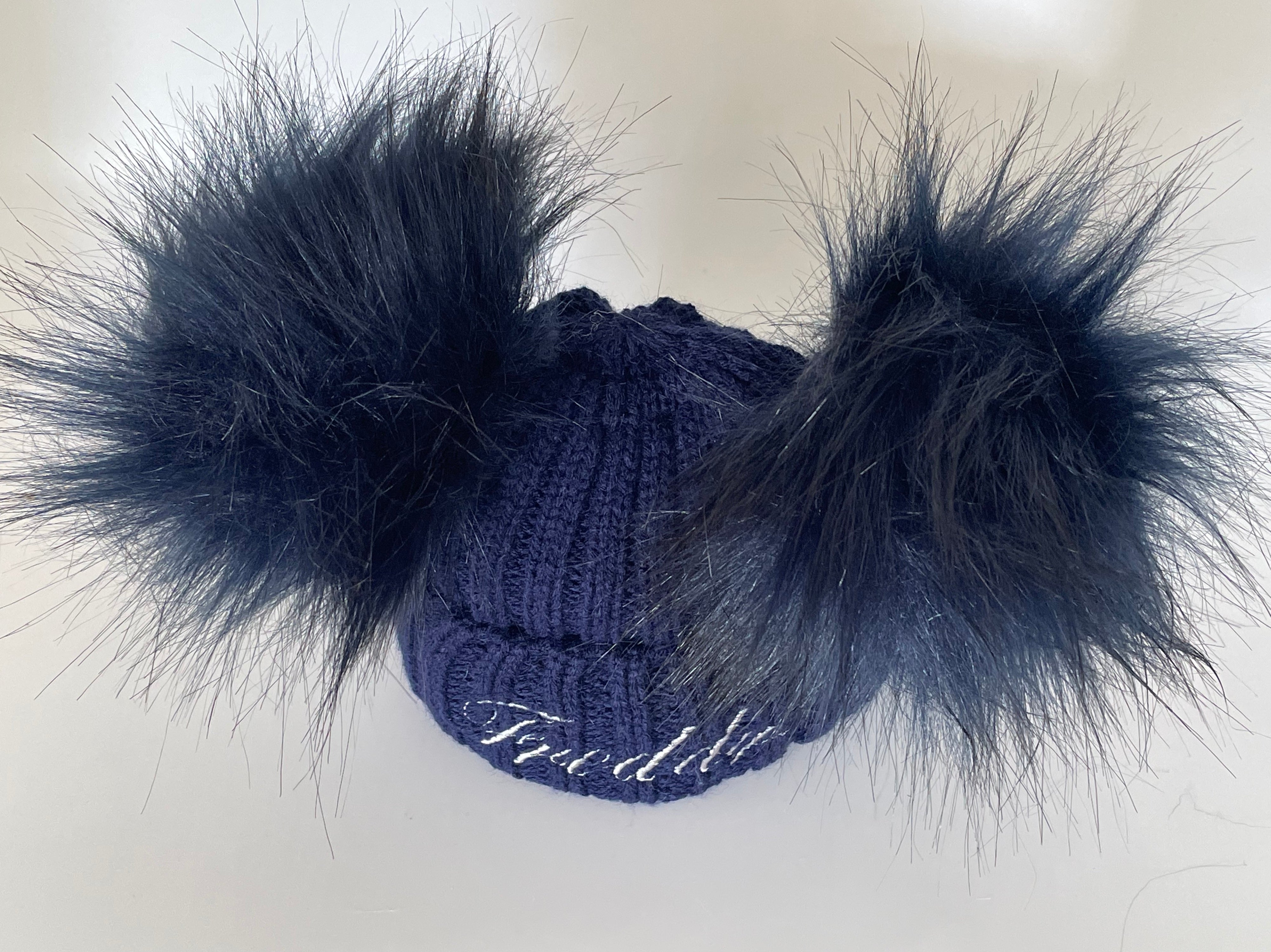 blue knitted winter hat