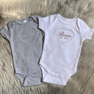 embroidered baby grows