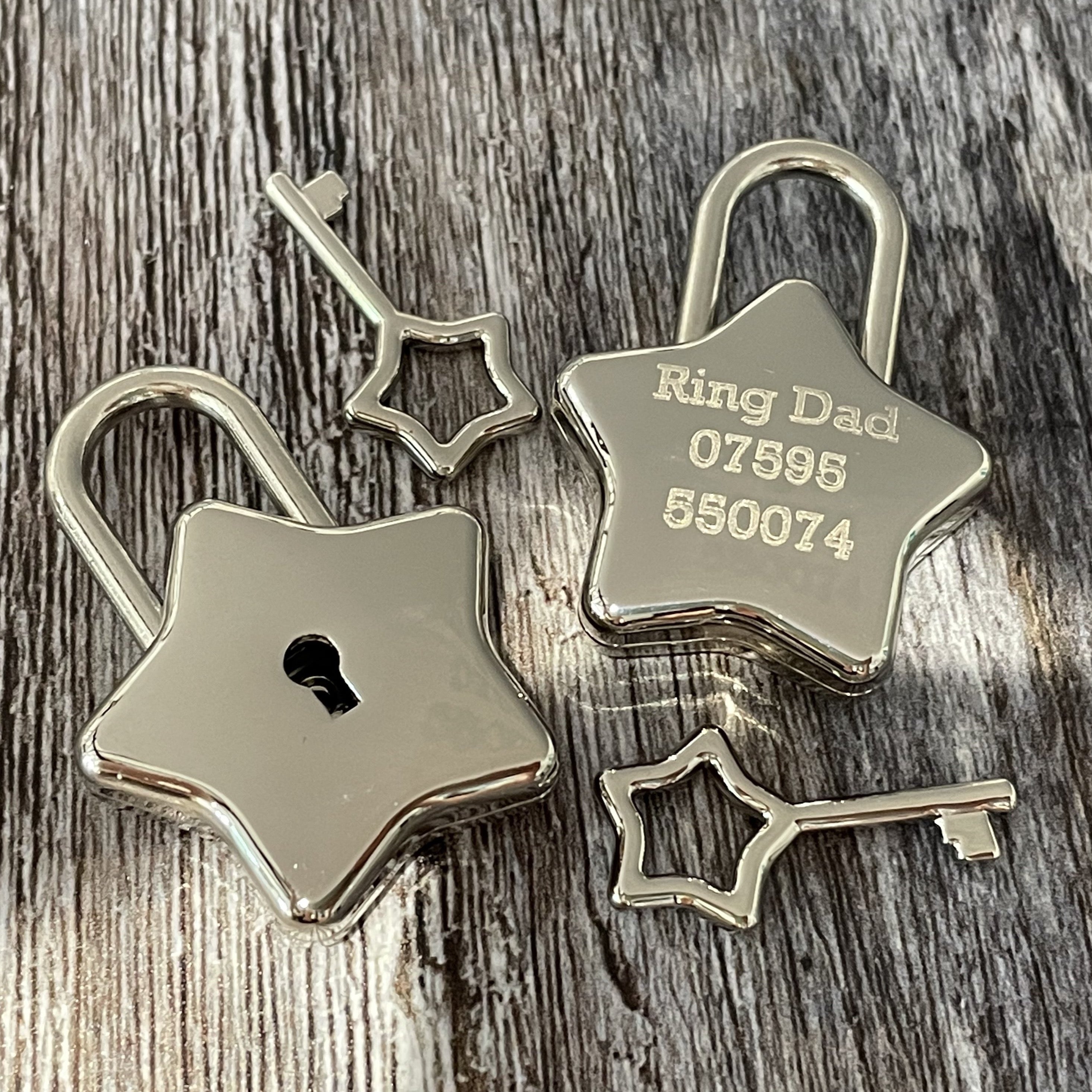 silver star padlock dog tag