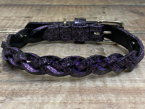Black & Purple Glitter Plaited Collar