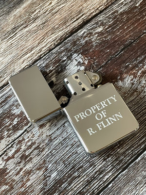 personalised silver lighter