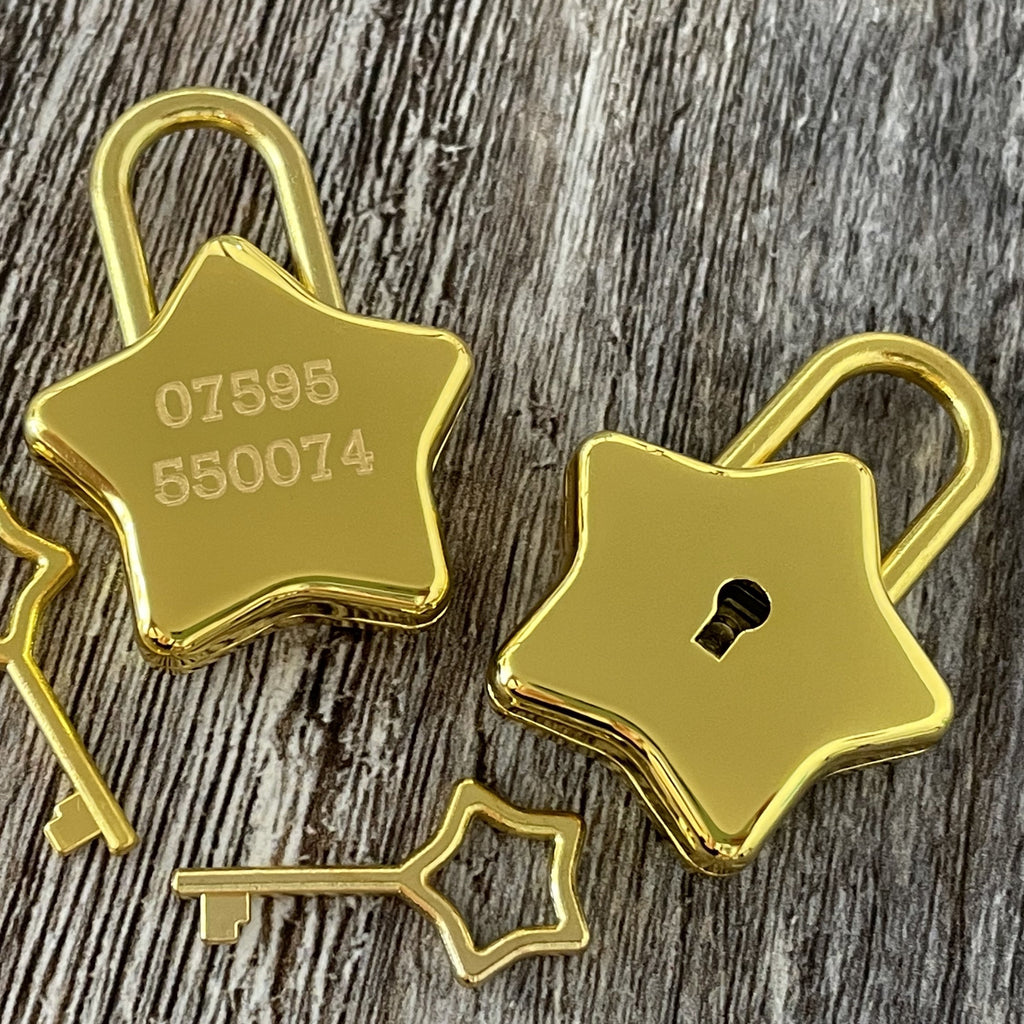 Personalised Gold Star Lovelock Charm