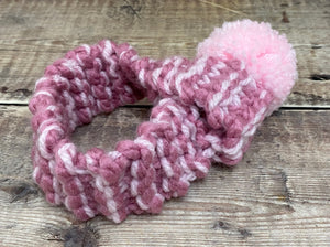 Pastel Pink & Hot Pink Knitted Scarf