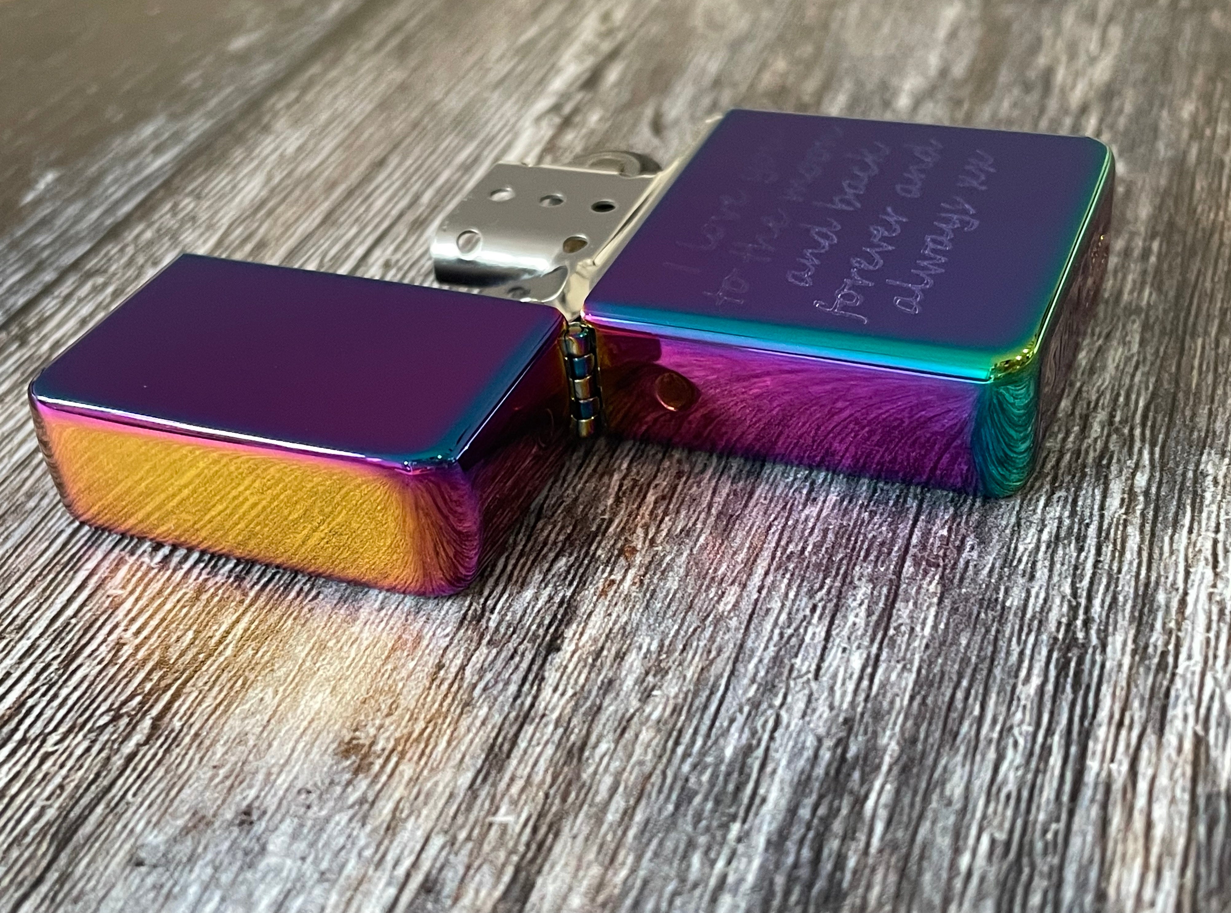 Personalised Engraved Polished Rainbow Lighter
