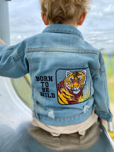embroidered tiger denim jacket