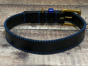 Black Ribcage Leather Dog Collar