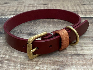 Bordeaux classic collar with a rose gold keep