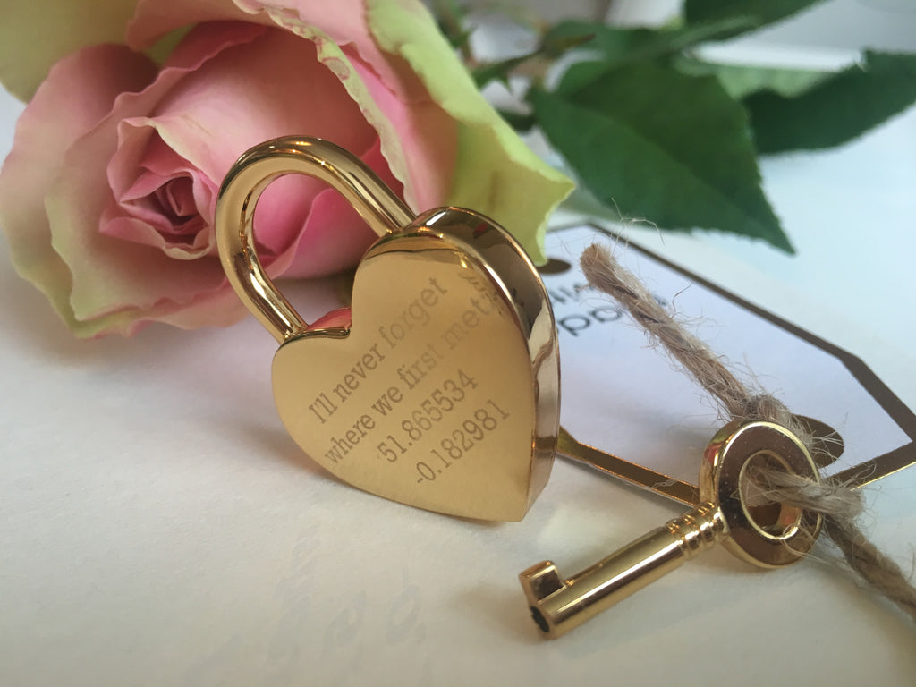 Longitude & Latitude Coordinates Heart Lovelock Keyring
