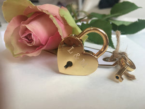 Personalised Initials Heart Lovelock Keyring