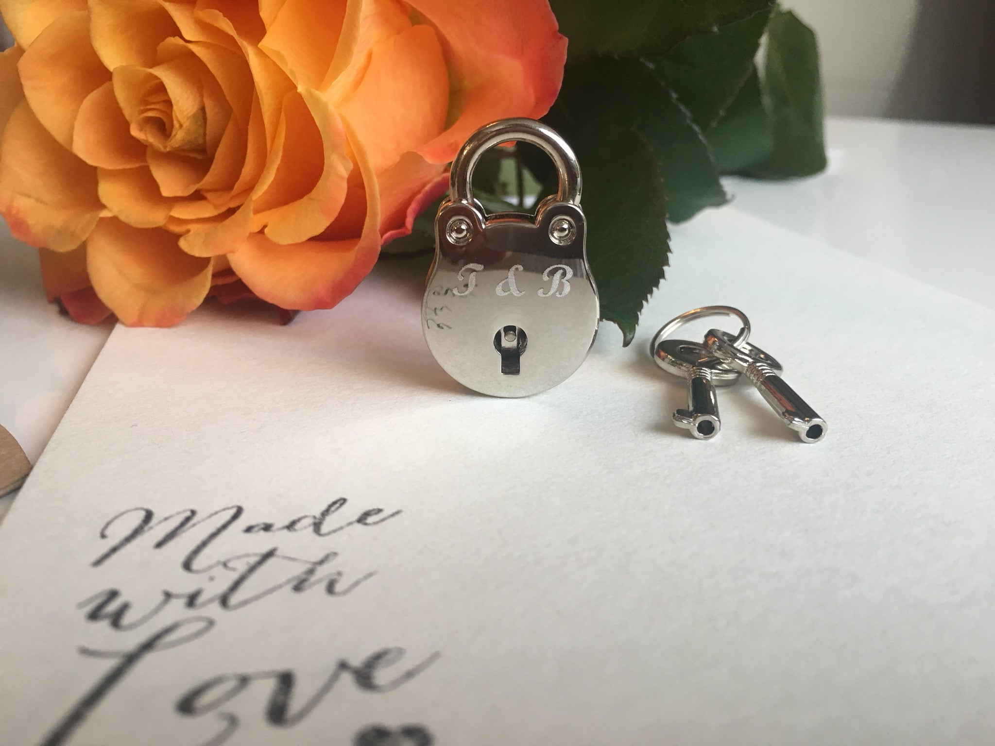Personalised Initials Handcuff Lovelock Keyring