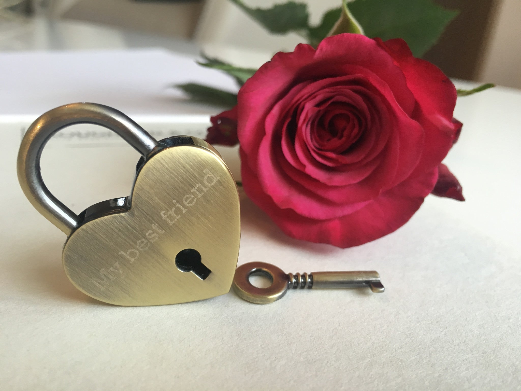 Personalised My Best Friend Heart Lovelock Keyring