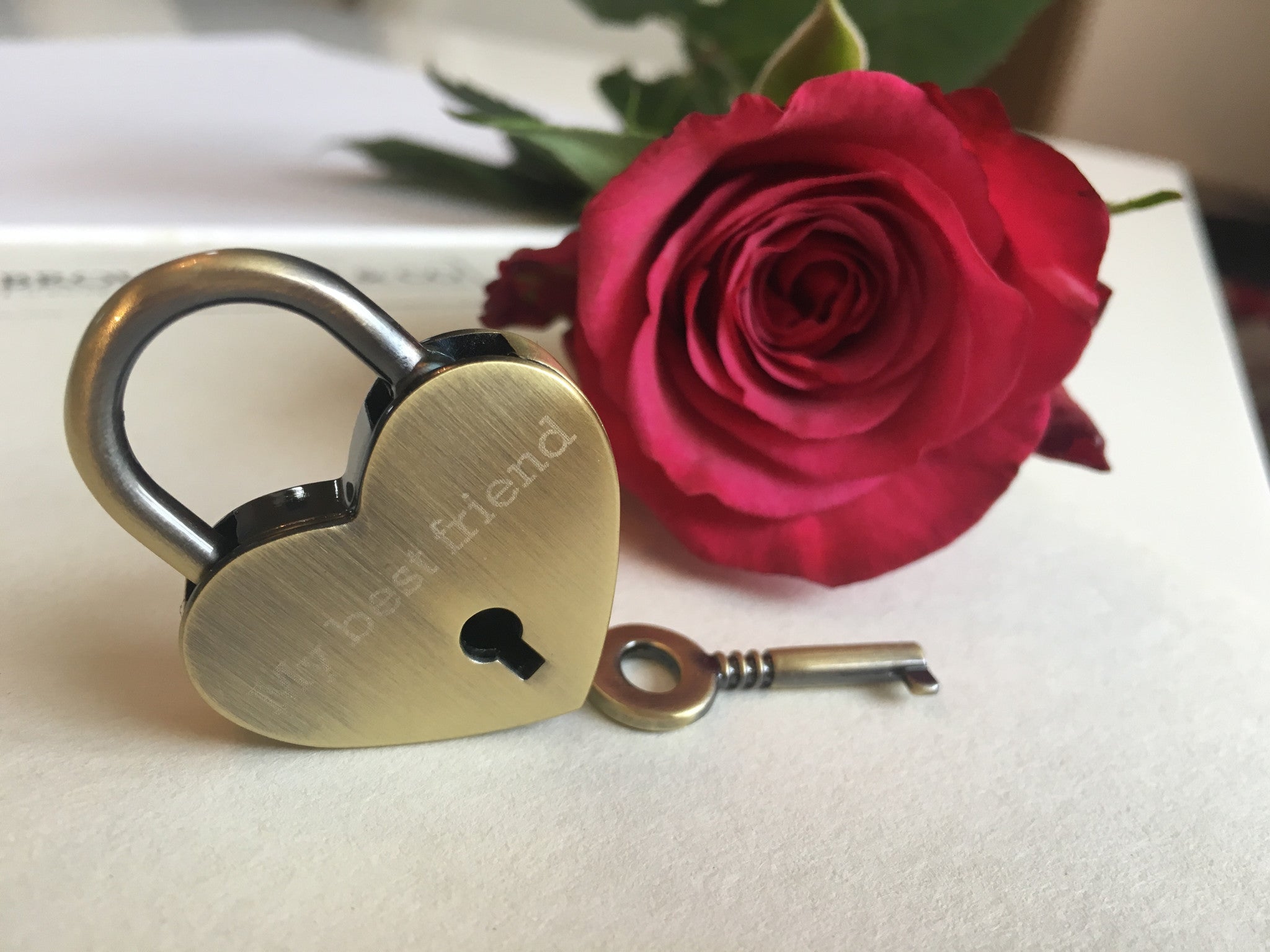 Personalised My Best Friend Heart Lovelock Keyring