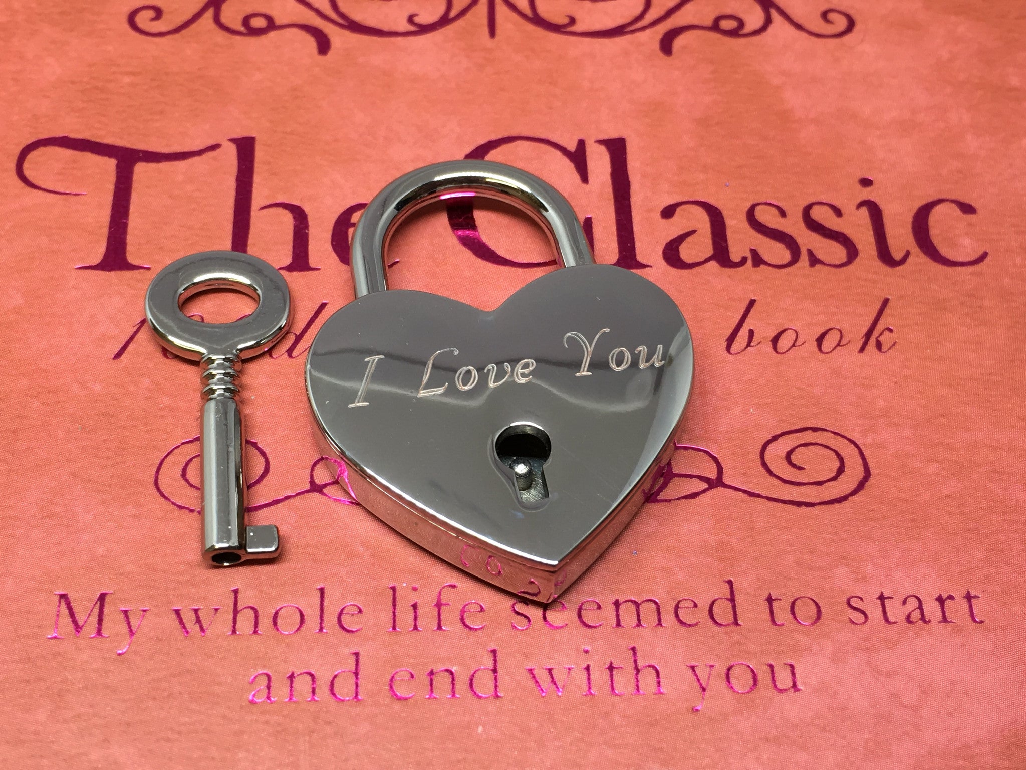 Personalised "I Love You" Heart Lovelock Keyring