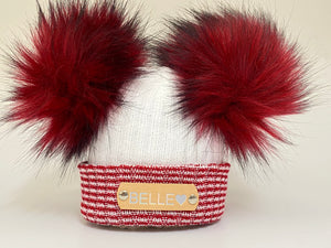 red and white stripe baby hat