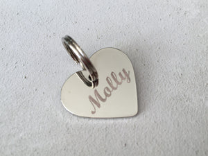 Photo-Etched Silver Heart Dog Tag
