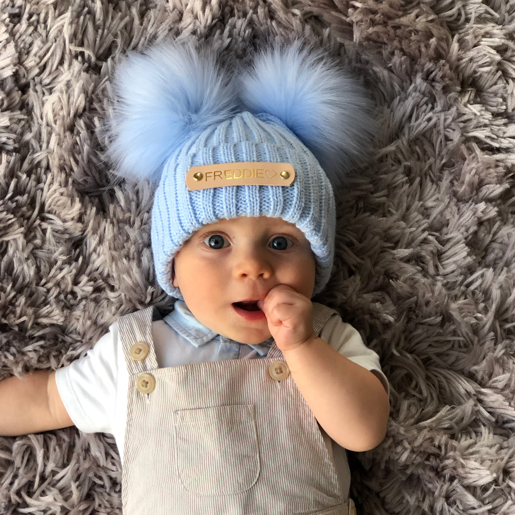 Baby blue boys winter hat
