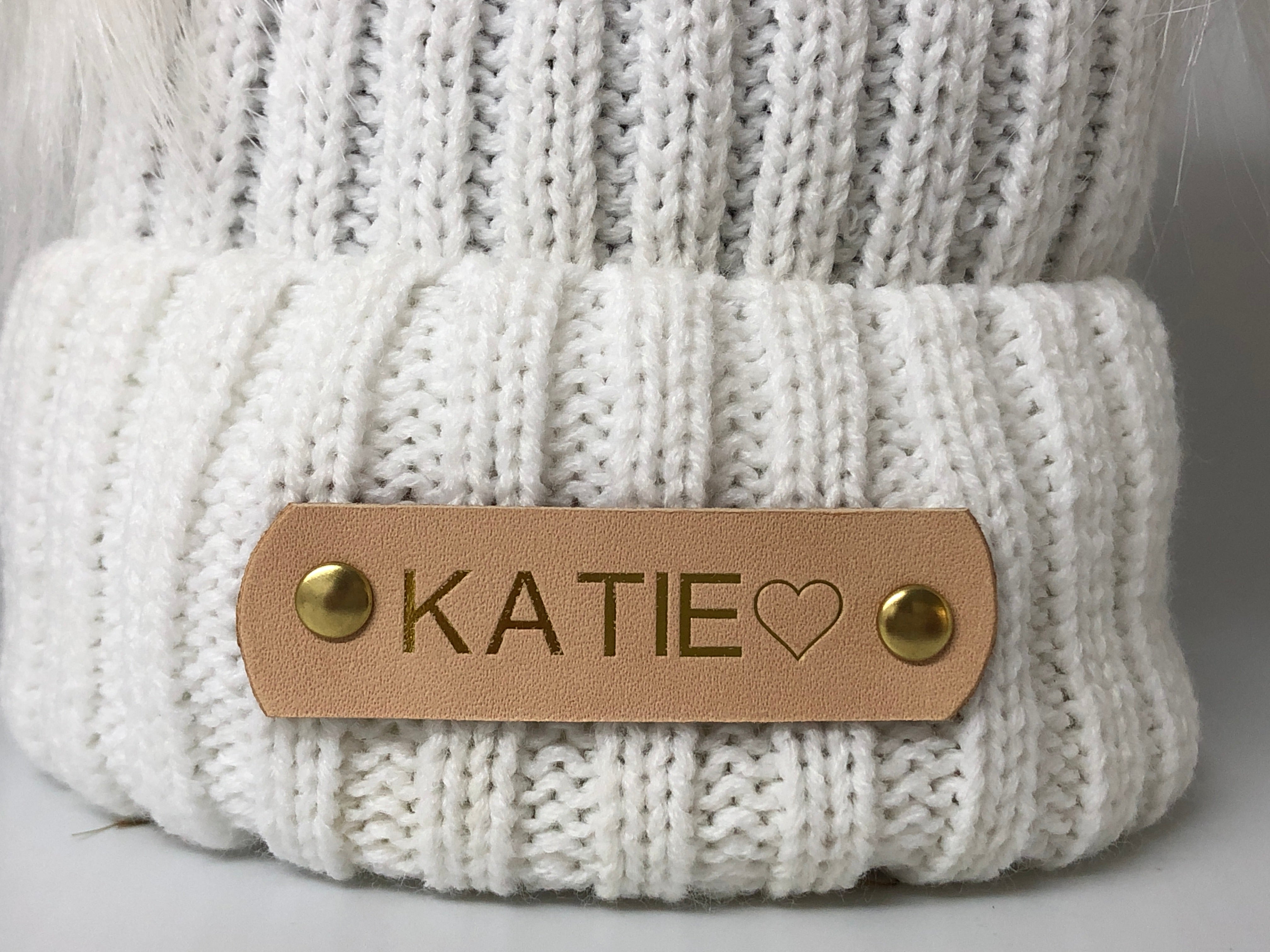 personalised white winter hat
