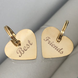 gold heart dog tags