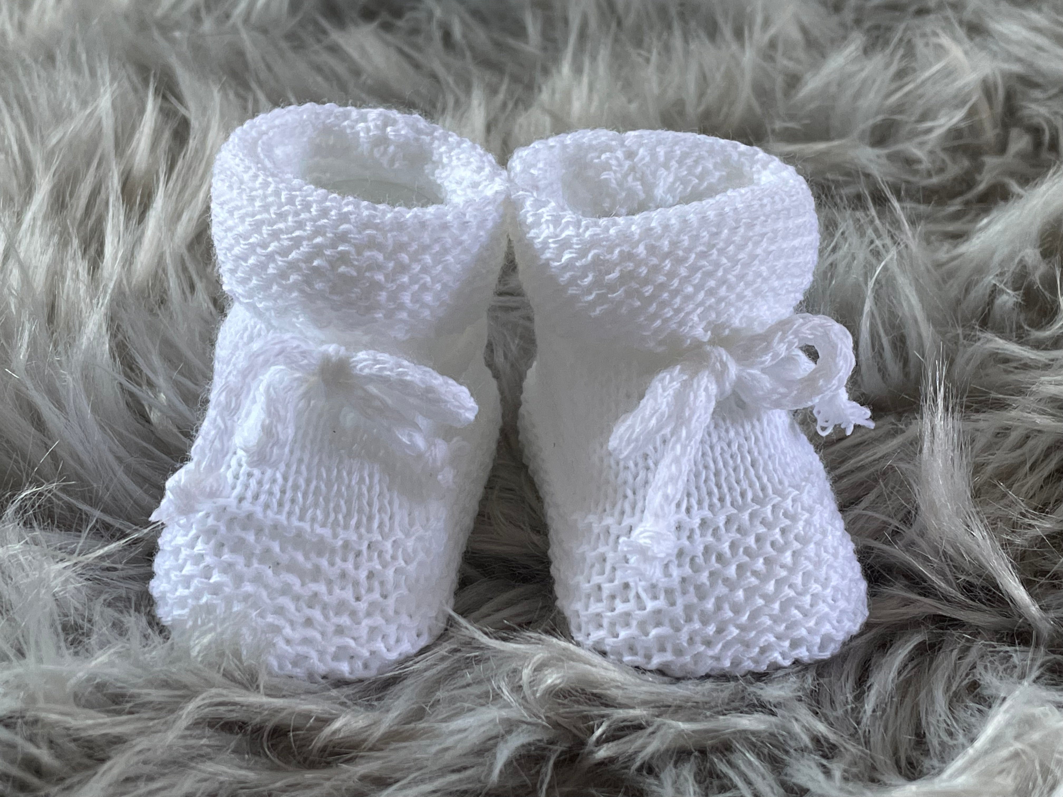 Newborn white booties Clearance