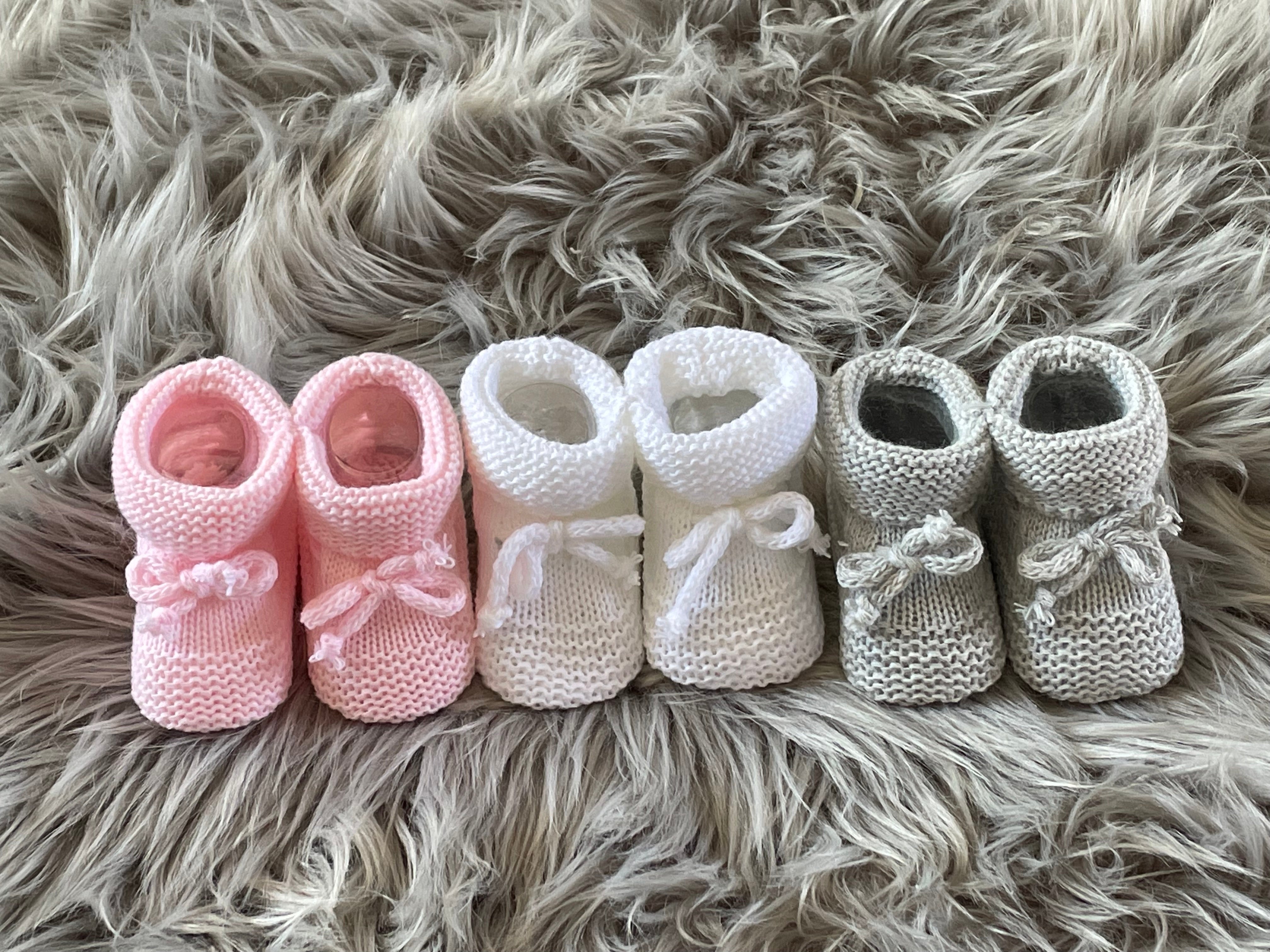 Baby Pink Knitted Tie Up Newborn Baby Booties