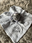 Embroidered Blue & Grey Baby Bear Comforter