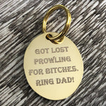 gold oval dog tag