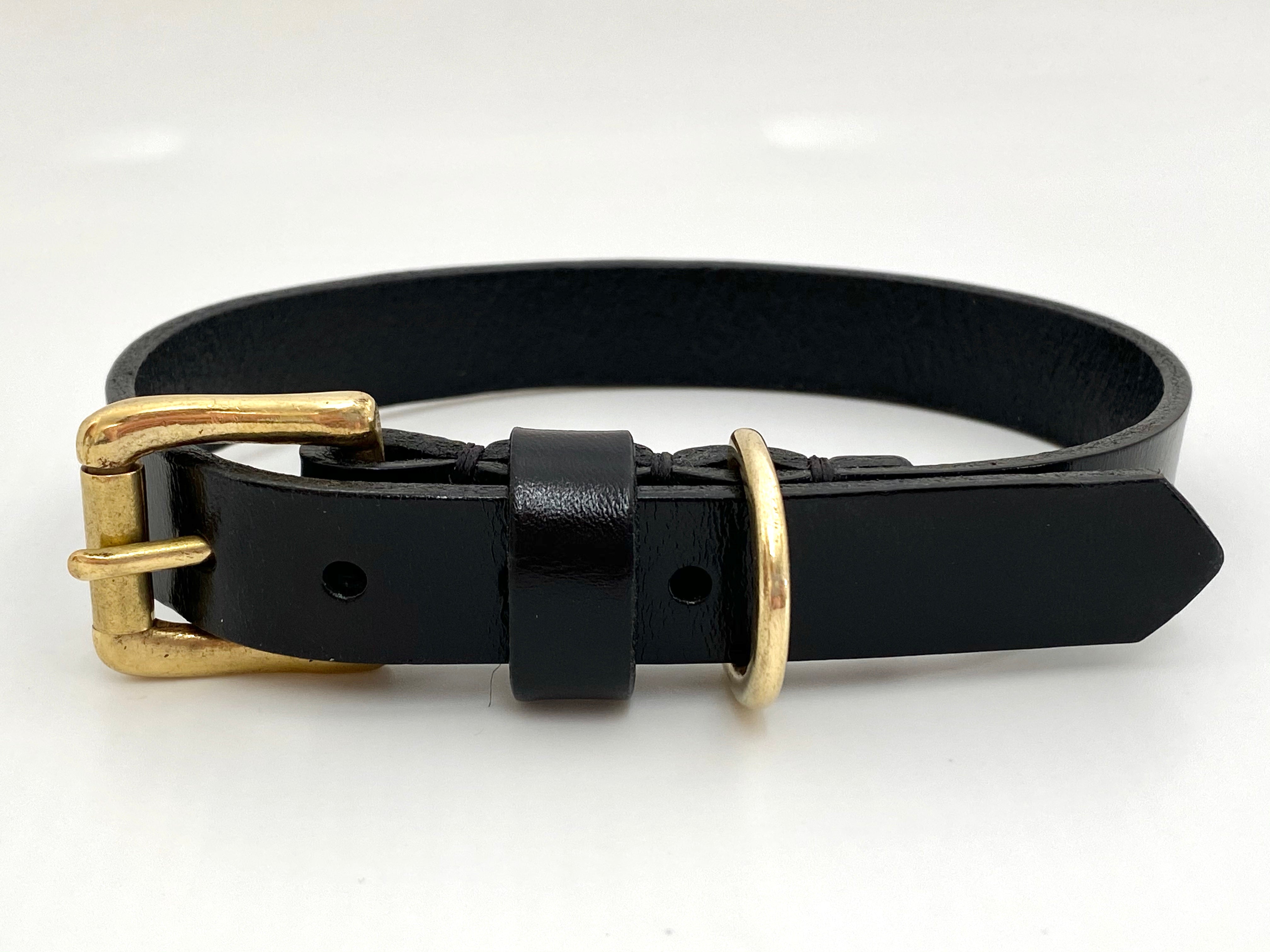 handmade black dog collar