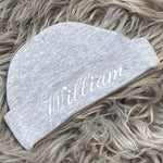 Embroidered Grey Newborn Baby Hat