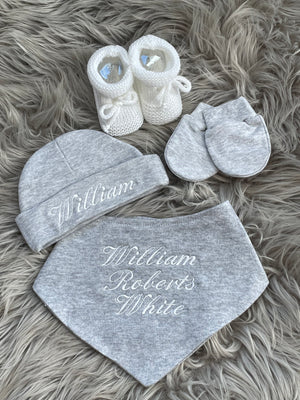 newborn baby embroidered gift set