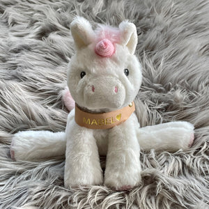 cute unicorn personalised baby toy