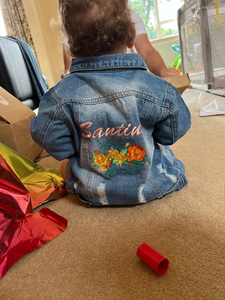 Personalised Baby/Toddler Floral Denim Jacket