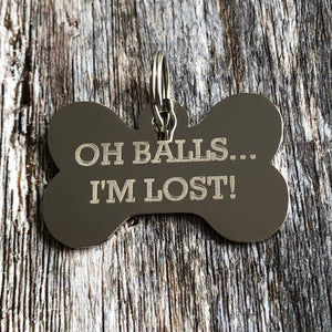 oh balls im lost dog tag